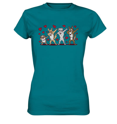 Dabbing Dogs - Tanzfigur Hunde - Ladies Premium Shirt Diva Blue / XS
