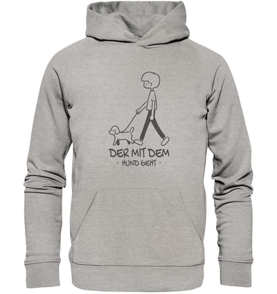 Der mit dem Hund geht - Organic Hoodie Heather Grey / XS
