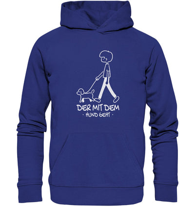 Der mit dem Hund geht - Organic Hoodie Worker Blue / XS