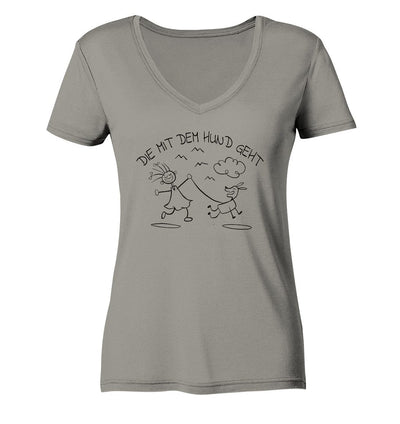 Die mit dem Hund geht - Ladies V-Neck Shirt Light Grey / XS