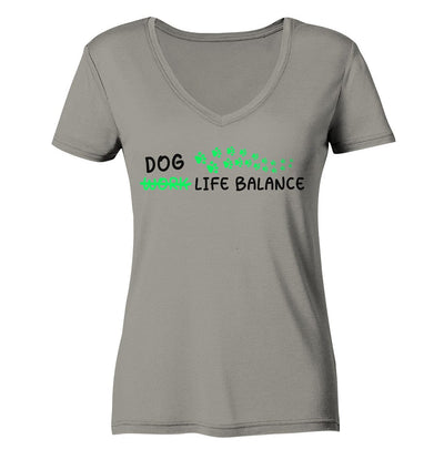 Dog Life Balance - Hundliebhaber - Ladies V-Neck Shirt Light Grey / XS
