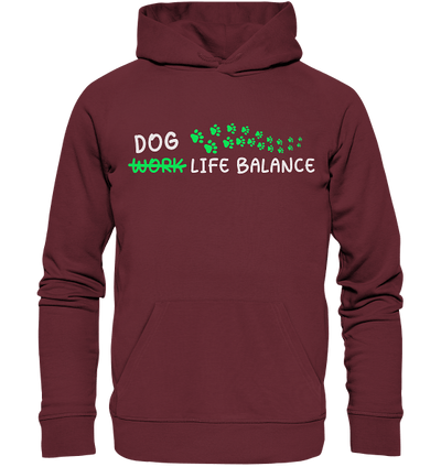 Dog Life Balance - Hundliebhaber - Organic Hoodie Burgundy / XS