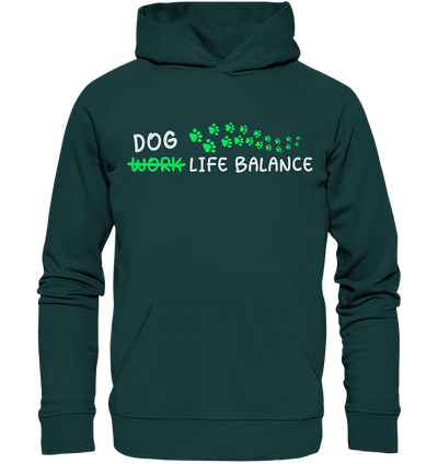 Dog Life Balance - Hundliebhaber - Organic Hoodie Glazed Green / XS
