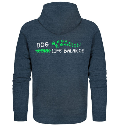 Dog Life Balance - Hundliebhaber - Organic Zipper Dark Heather Blue / XS