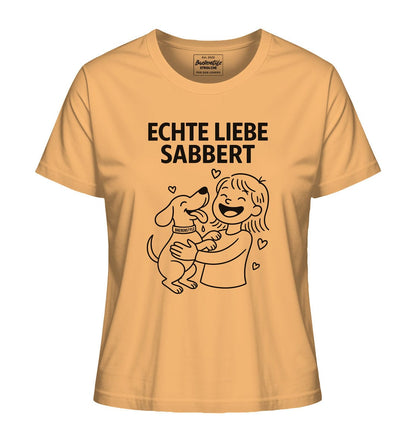 Echte Liebe sabbert - Damen Bio-Shirt