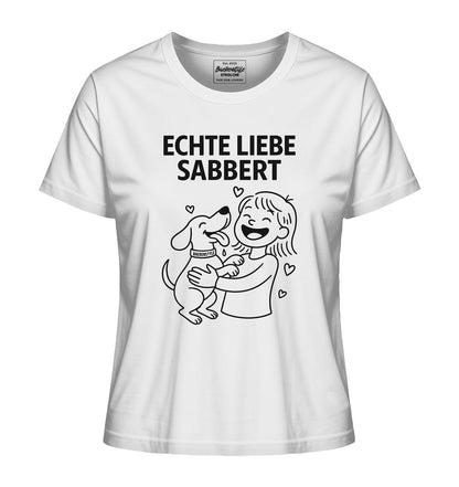 Echte Liebe sabbert - Damen Bio-Shirt