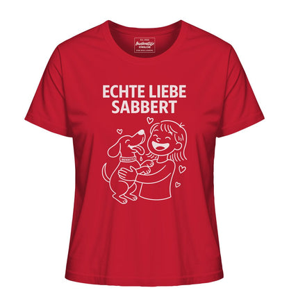 Echte Liebe sabbert - Damen Bio-Shirt