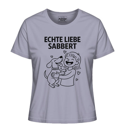 Echte Liebe sabbert - Damen Bio-Shirt