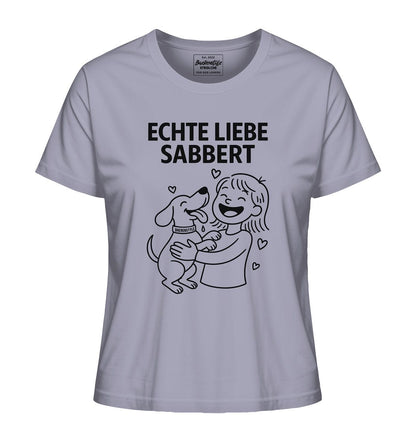 Echte Liebe sabbert - Damen Bio-Shirt
