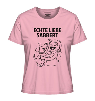 Echte Liebe sabbert - Damen Bio-Shirt