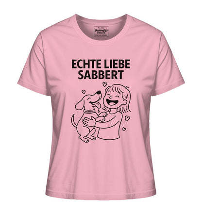 Echte Liebe sabbert - Damen Bio-Shirt