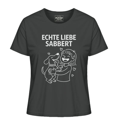 Echte Liebe sabbert - Damen Bio-Shirt