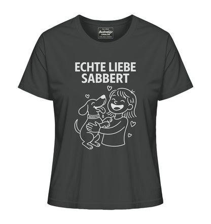 Echte Liebe sabbert - Damen Bio-Shirt