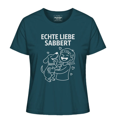 Echte Liebe sabbert - Damen Bio-Shirt