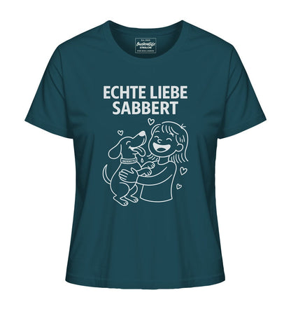 Echte Liebe sabbert - Damen Bio-Shirt
