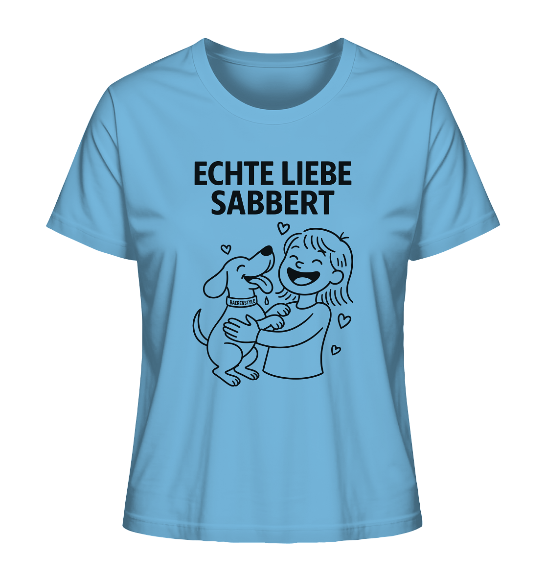 Echte Liebe sabbert – Damen Bio-Shirt Aqua Blue / XS