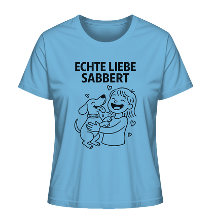 Echte Liebe sabbert – Damen Bio-Shirt Aqua Blue / XS