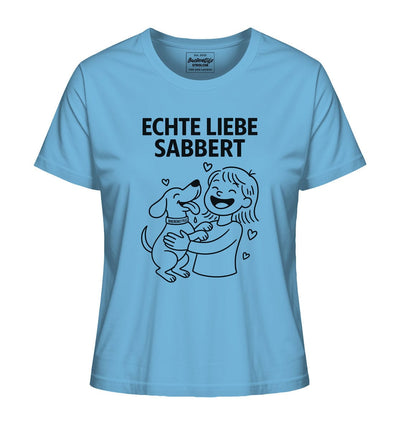 Echte Liebe sabbert - Damen Bio-Shirt Aqua Blue / XS