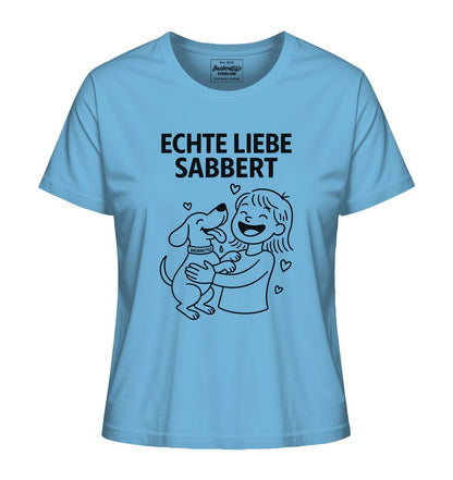 Echte Liebe sabbert - Damen Bio-Shirt Aqua Blue / XS