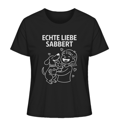 Echte Liebe sabbert – Damen Bio-Shirt Black / XS