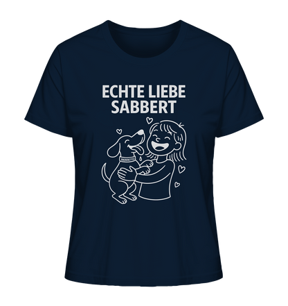 Echte Liebe sabbert – Damen Bio-Shirt French Navy / XS