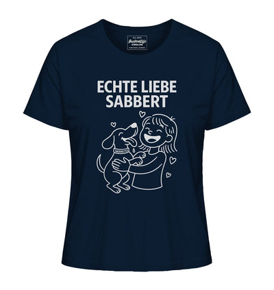Echte Liebe sabbert - Damen Bio-Shirt French Navy / XS