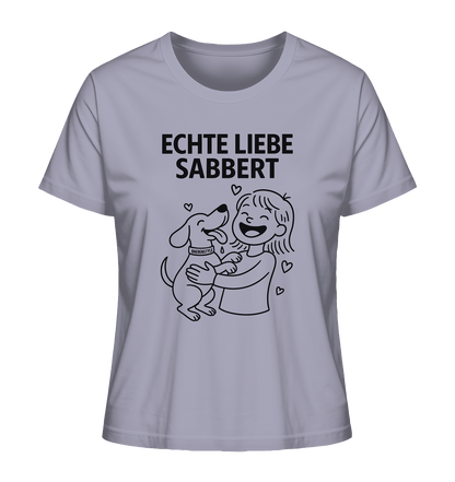 Echte Liebe sabbert – Damen Bio-Shirt Lavender / XS