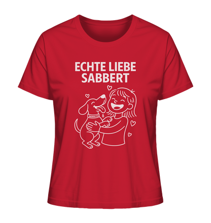 Echte Liebe sabbert – Damen Bio-Shirt Red / XS