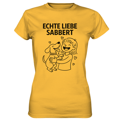 Echte Liebe sabbert - Damen Premium Shirt Gold / XS