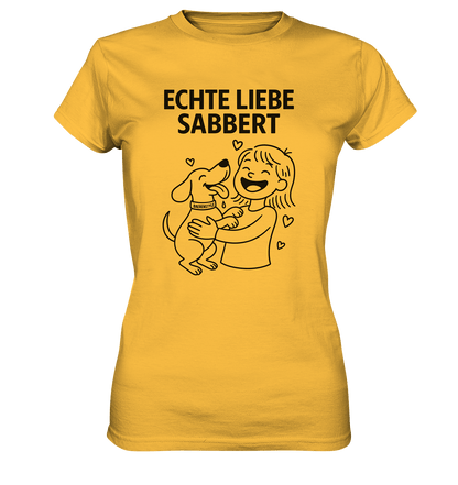Echte Liebe sabbert - Damen Premium Shirt Gold / XS