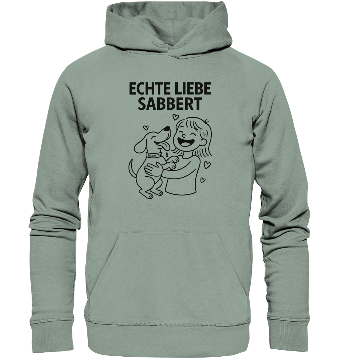 Echte Liebe sabbert - Organic Hoodie Aloe / XS