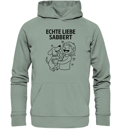 Echte Liebe sabbert - Organic Hoodie Aloe / XS