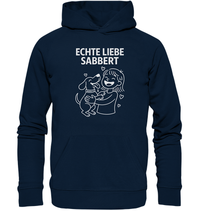 Echte Liebe sabbert - Organic Hoodie French Navy / XS