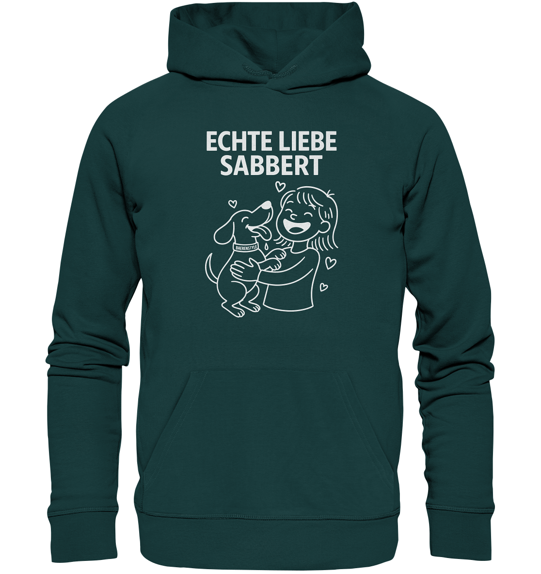 Echte Liebe sabbert - Organic Hoodie Glazed Green / XS