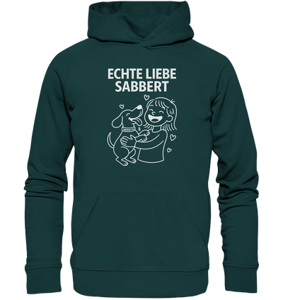 Echte Liebe sabbert - Organic Hoodie Glazed Green / XS