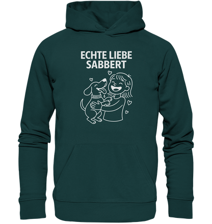 Echte Liebe sabbert - Organic Hoodie Glazed Green / XS