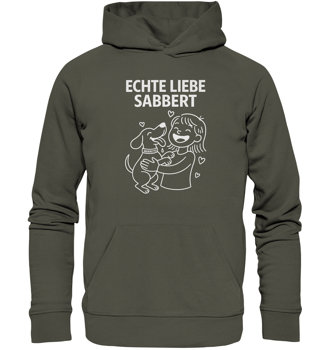 Echte Liebe sabbert - Organic Hoodie Khaki / XS