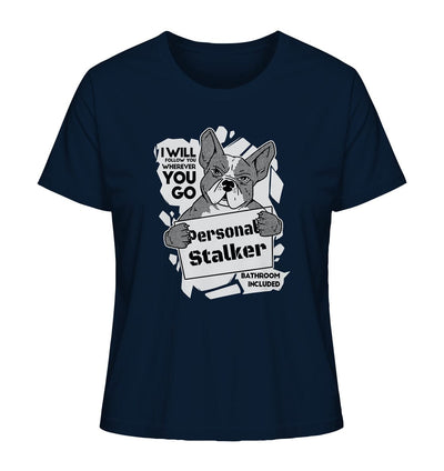 Französische Bulldogge - Personal Stalker - Ladies Organic Shirt French Navy / XS