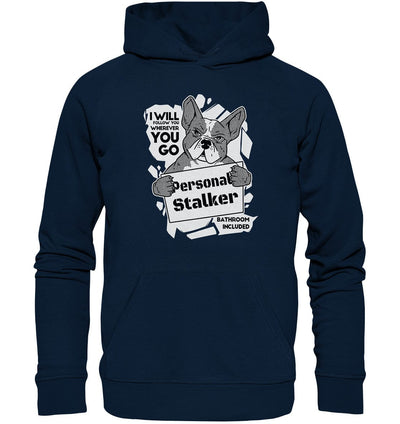 Französische Bulldogge - Personal Stalker - Organic Hoodie French Navy / XS