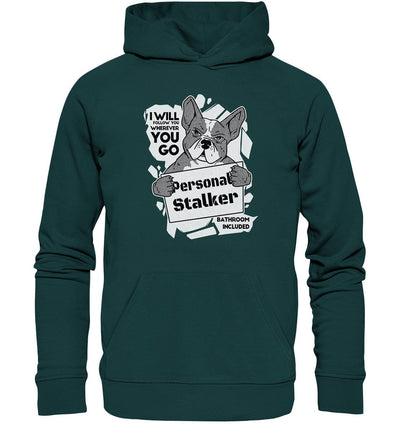 Französische Bulldogge - Personal Stalker - Organic Hoodie Glazed Green / XS