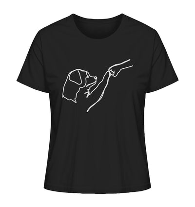 Hund und Mensch in Freundschaft - Hand und Pfote - Ladies Organic Shirt Black / XS