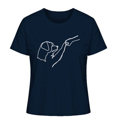 Hund und Mensch in Freundschaft - Hand und Pfote - Ladies Organic Shirt French Navy / XS