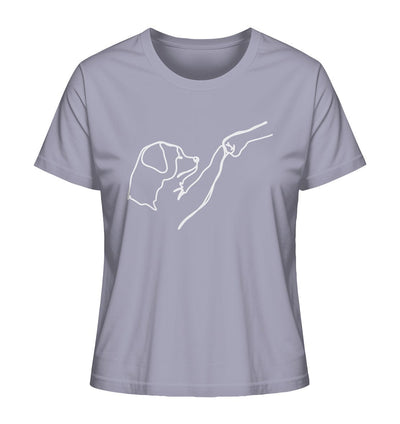 Hund und Mensch in Freundschaft - Hand und Pfote - Ladies Organic Shirt Lavender / XS