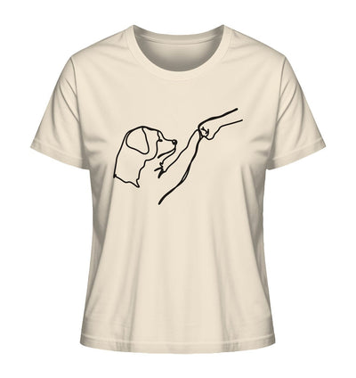Hund und Mensch in Freundschaft - Hand und Pfote - Ladies Organic Shirt Natural Raw / XS