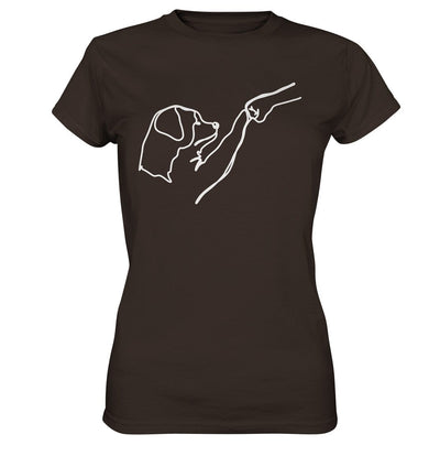 Hund und Mensch in Freundschaft - Hand und Pfote - Ladies Premium Shirt Brown / XS