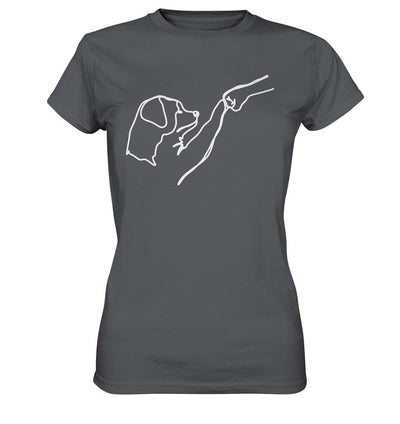 Hund und Mensch in Freundschaft - Hand und Pfote - Ladies Premium Shirt Dark Grey / XS