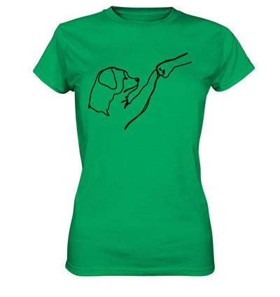 Hund und Mensch in Freundschaft - Hand und Pfote - Ladies Premium Shirt Kelly Green / XS