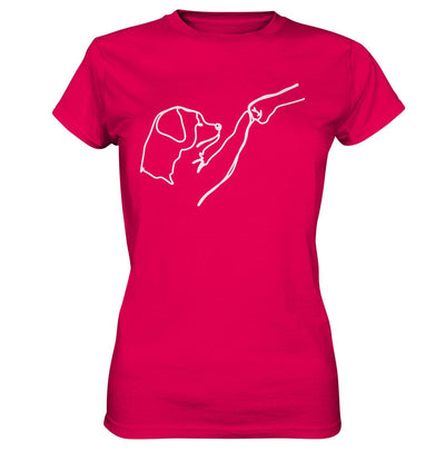 Hund und Mensch in Freundschaft - Hand und Pfote - Ladies Premium Shirt Sorbet / XS