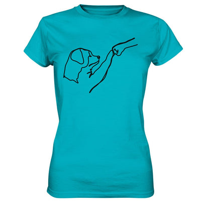 Hund und Mensch in Freundschaft - Hand und Pfote - Ladies Premium Shirt Swimming Pool / XS