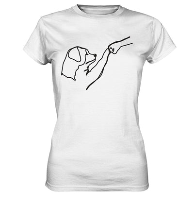 Hund und Mensch in Freundschaft - Hand und Pfote - Ladies Premium Shirt White / XS